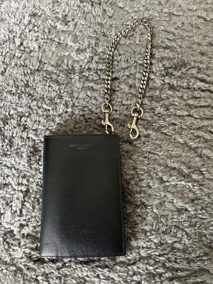 ねこさん専用希少SAINT LAURENT ブラック レザー ウォレットチェーン