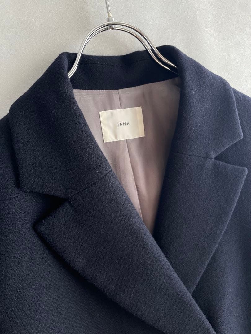美品✨イエナ　22AW ダブルブレストジャケットコート　紺　38 オーバーサイズ