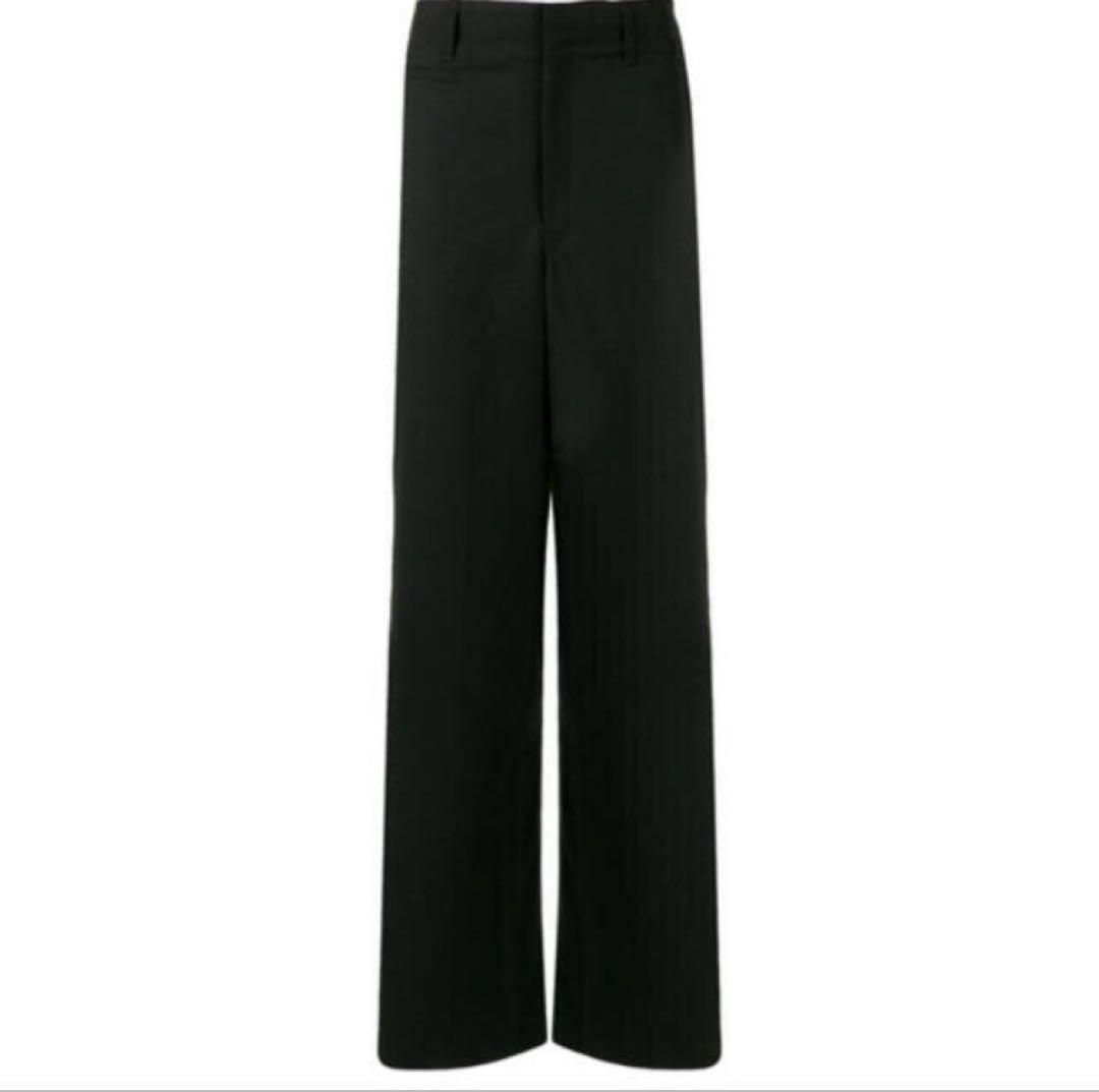 LEMAIRE 19FW ルメール ウールワイドスラックス 44 ブラック