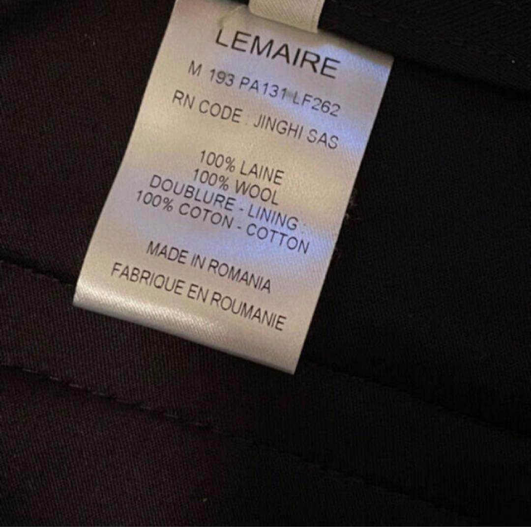 LEMAIRE 19FW ルメール ウールワイドスラックス 44 ブラック