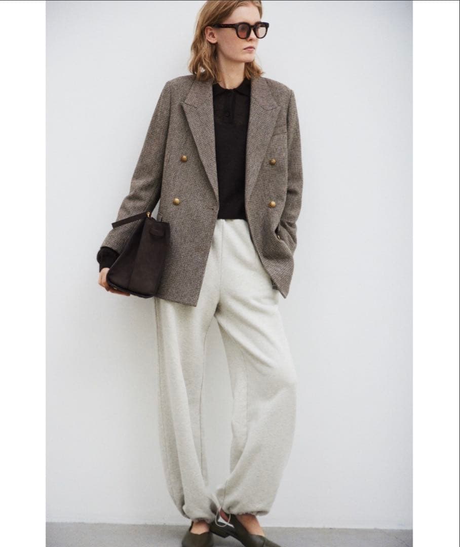 新品・完売 Mila Owen チェック金釦 ダブルブレスト ロングブレザー