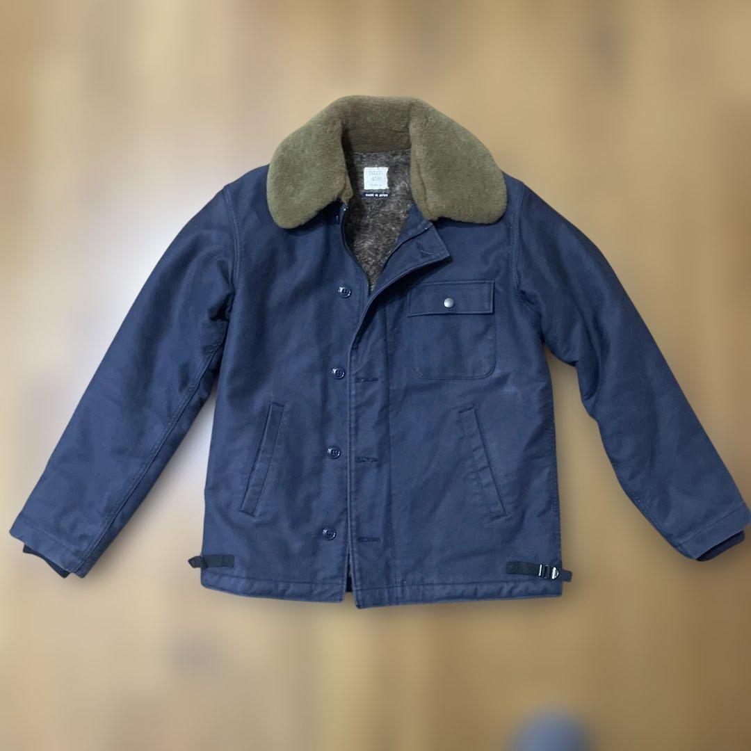 オ*マ様 HOUSTON ヒューストンn1デッキジャケットネイビー　日本製40