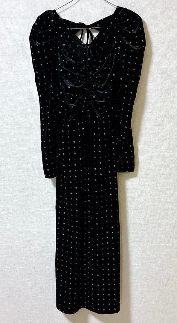 極美品 snidel ベロア刺繍 ワンピース 2024AWブラック S