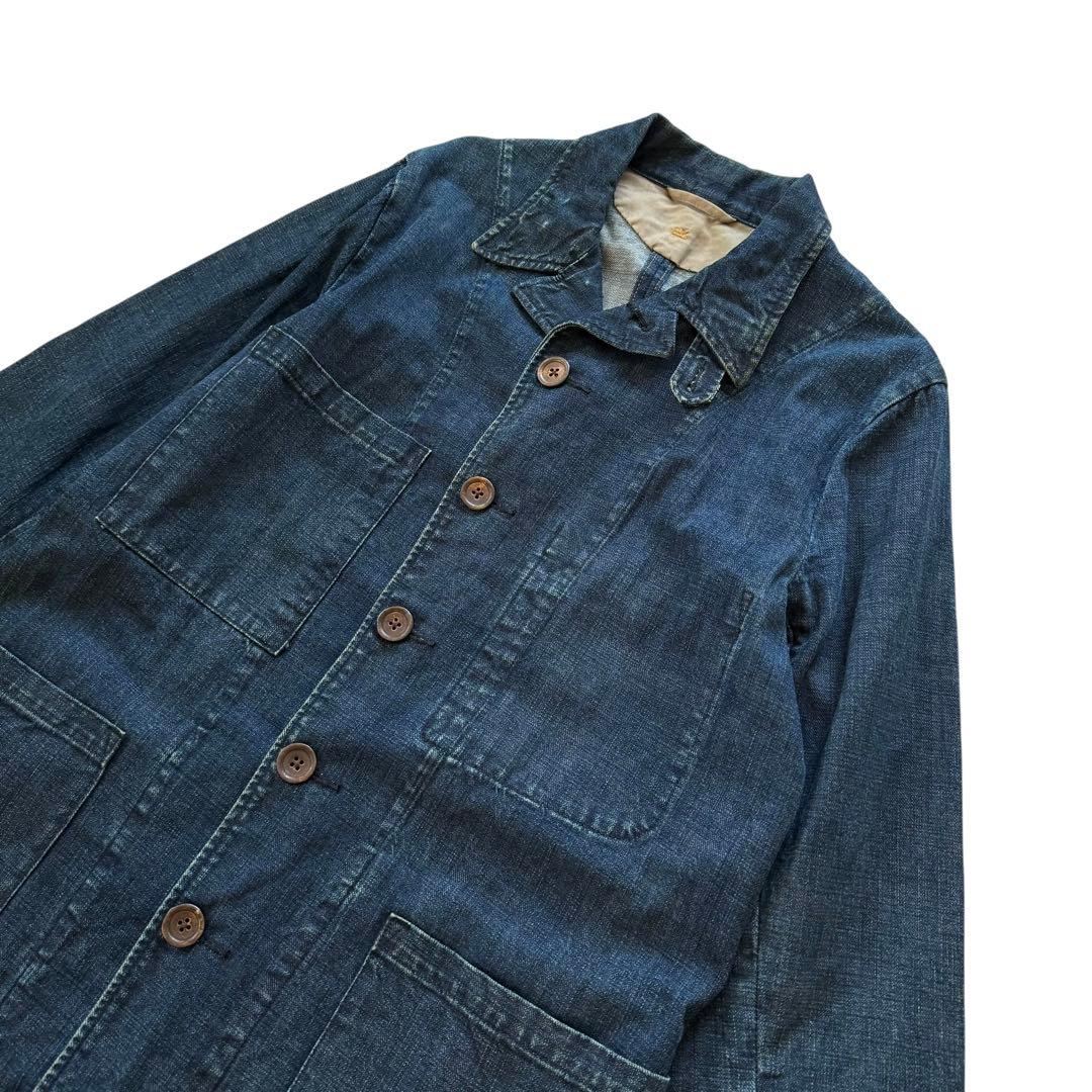 【Rロゴ刺繍】45rpm デニム カバーオール ショップコート 藍染め 2 M
