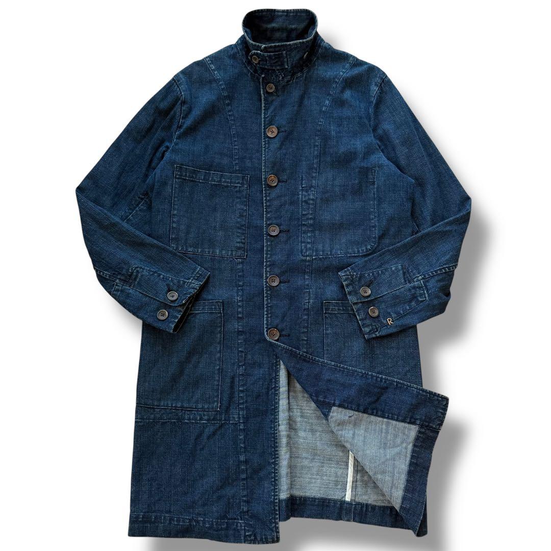 【Rロゴ刺繍】45rpm デニム カバーオール ショップコート 藍染め 2 M