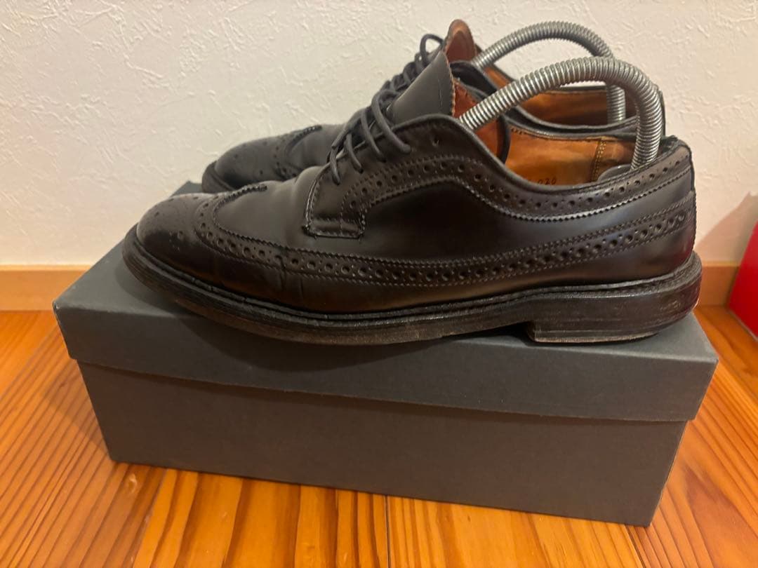 Alden ブラックウィングチップレザーシューズ