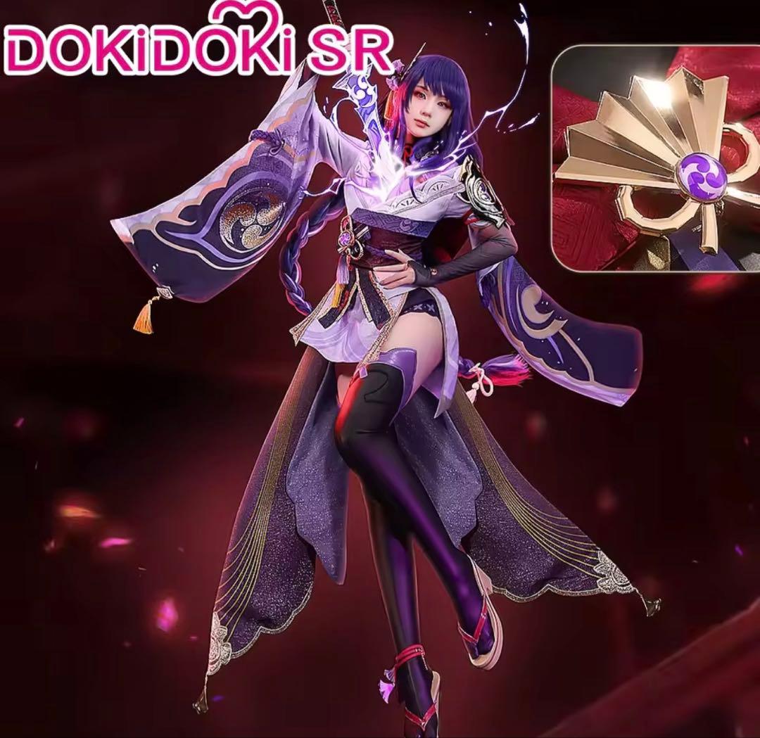 雷電将軍 ゲンシンインパクトDOKIDOKI SR コスプレ衣装と靴サイズM