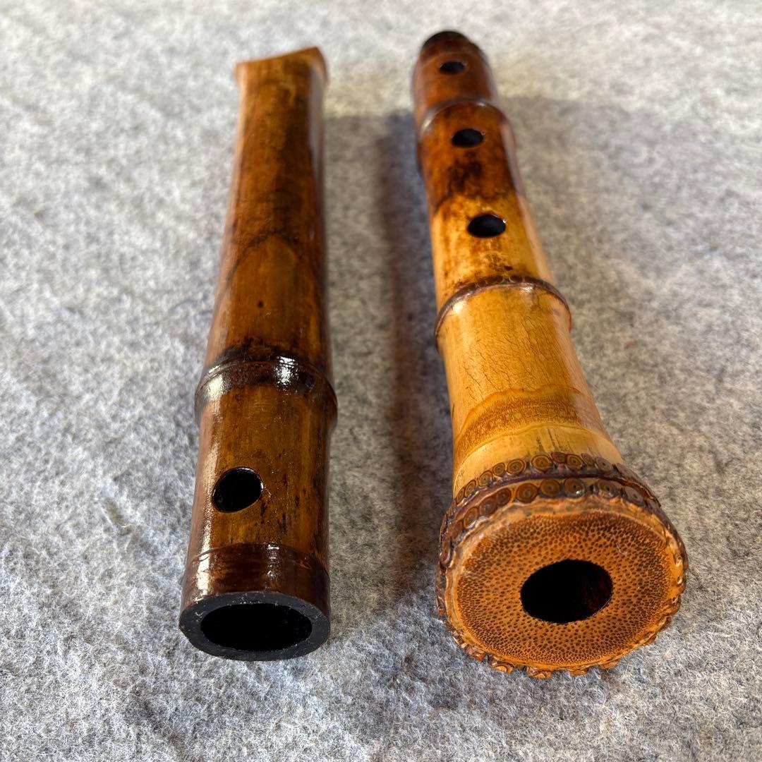 259尺八　一尺五寸管　竹弘？銘ニ印262尺八七寸管二本のお口価格