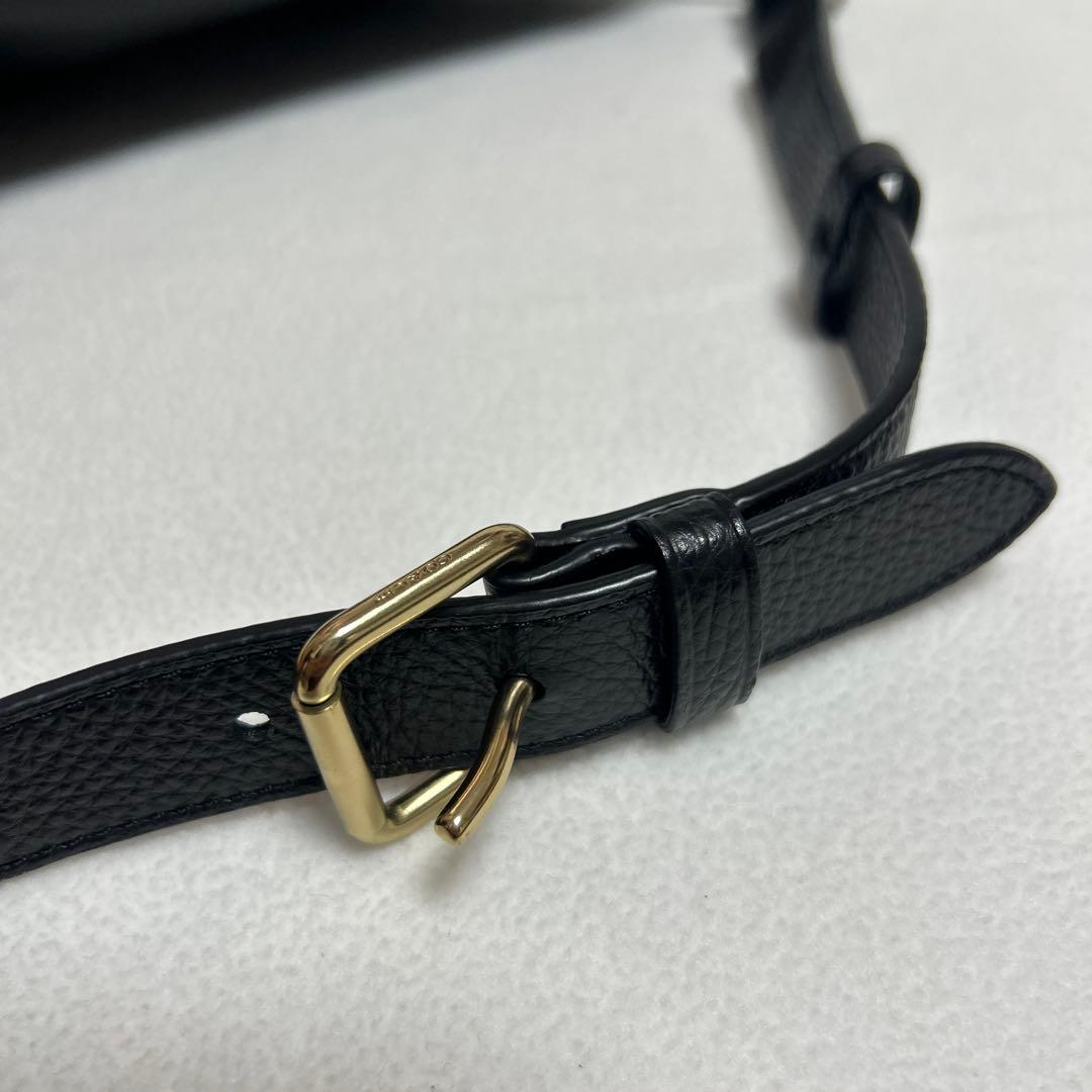 COACH ブラック レザー ウエストポーチ