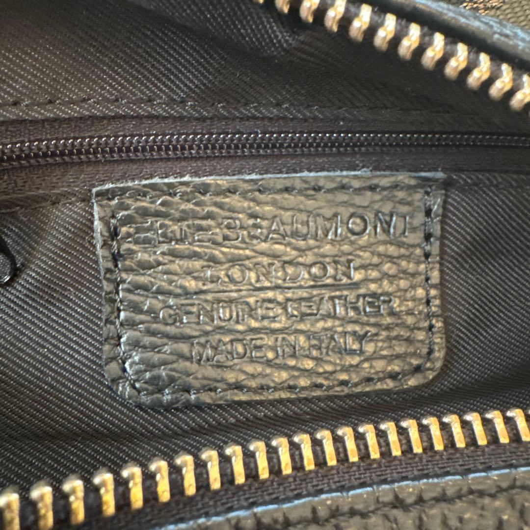 ELIE BEAUMONT エリー・ビューモント ブラックレザー ボディバッグ