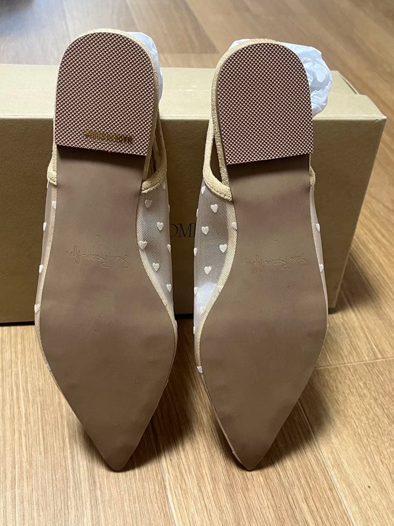 searoomlynn HEART TULLEストラップミュール