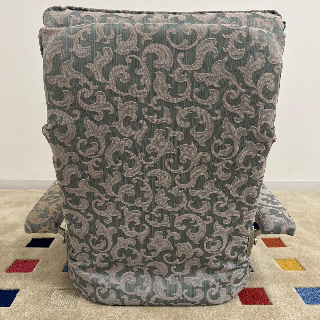 エル処分品★日本製座椅子 布張り リクライニング式 アヤメ ブルー