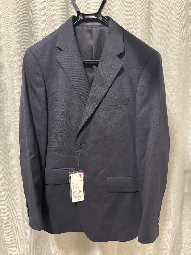 UNIQLO ユニクロ ネイビー ストレッチウールジャケット、パンツ 新品