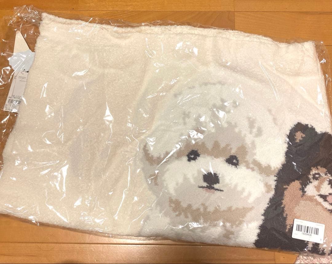 ジェラートピケ　犬3匹　パウダーDOG3柄　ブランケット　ジェラピケ