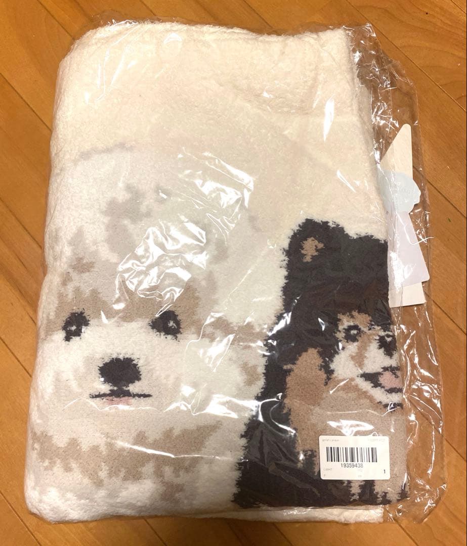 ジェラートピケ　犬3匹　パウダーDOG3柄　ブランケット　ジェラピケ