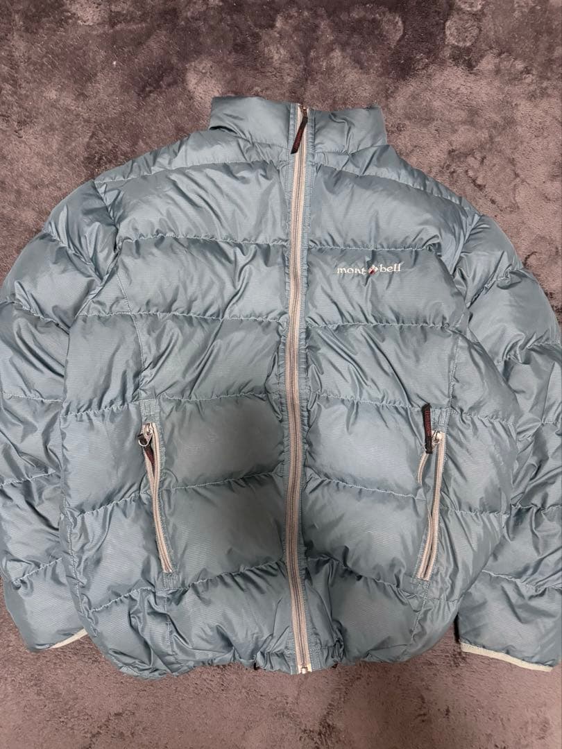 水色mont-bell ダウンジャケット　ドローコード Mサイズ　即日発送