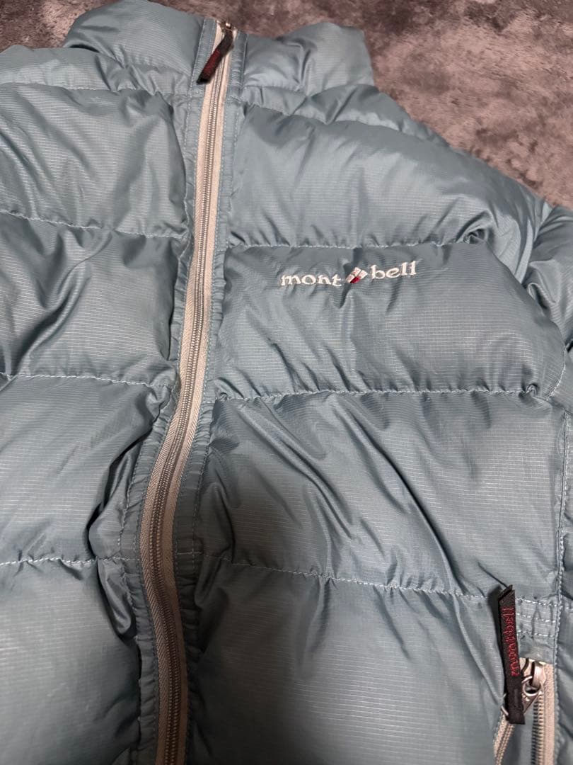水色mont-bell ダウンジャケット　ドローコード Mサイズ　即日発送