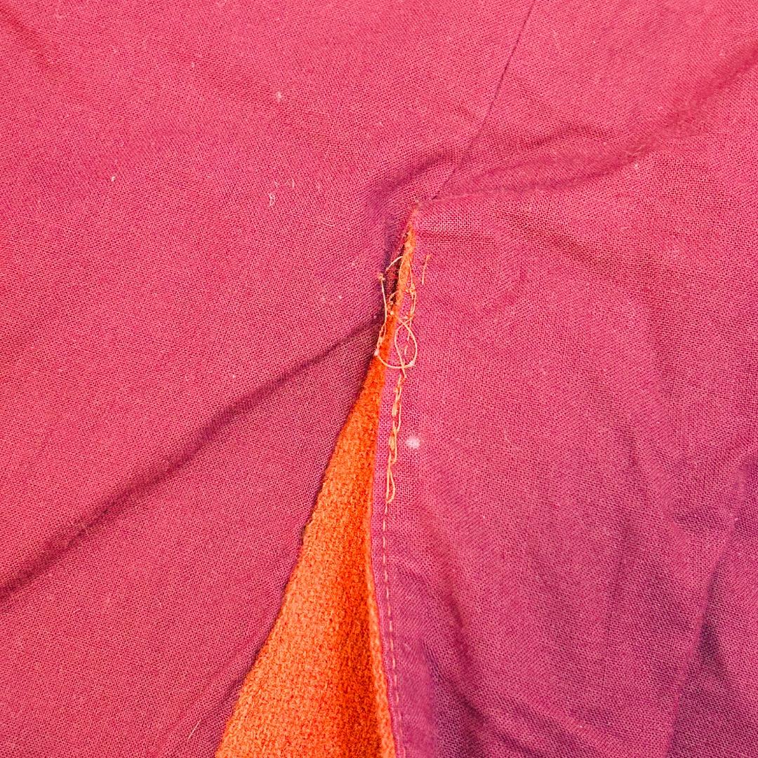 【ヴィンテージ】ジリ ファーカラーテラコッタレッドフラップポケット ワイドコート