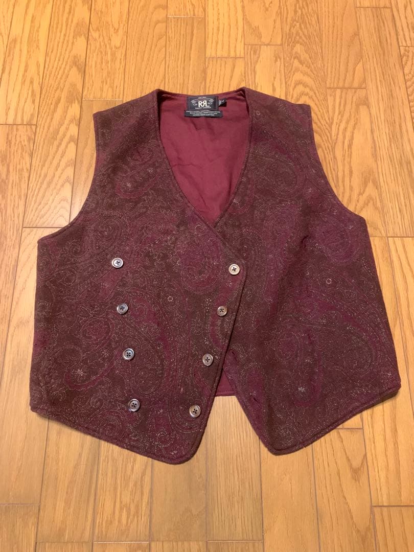 古着RRLラルフローレンPOLO RALPHLAUREN ペイズリーベスト　ポロ