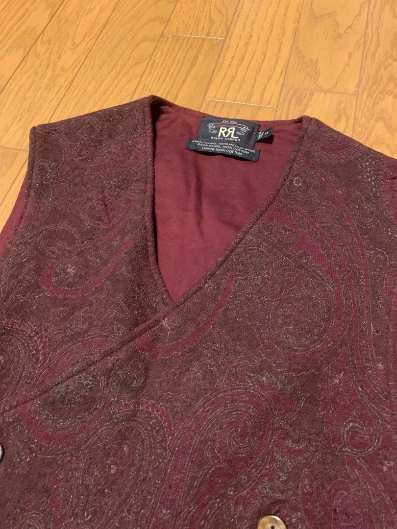 古着RRLラルフローレンPOLO RALPHLAUREN ペイズリーベスト　ポロ