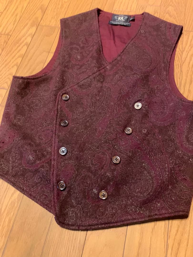 古着RRLラルフローレンPOLO RALPHLAUREN ペイズリーベスト　ポロ