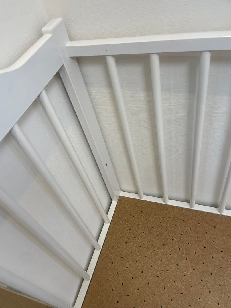 日本製 ベビーベッド ハイタイプ ツースライドベッド 木製　キャスター付き