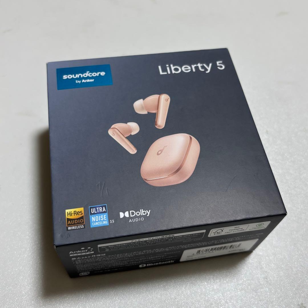 Soundcore Liberty5 ワイヤレスイヤホン　アプリコットピンク