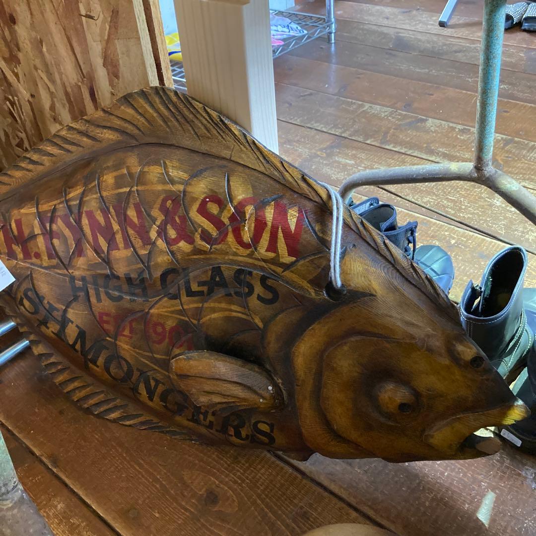 HANN & SON 魚型木製看板　イギリスヴィンテージ　週末SALE