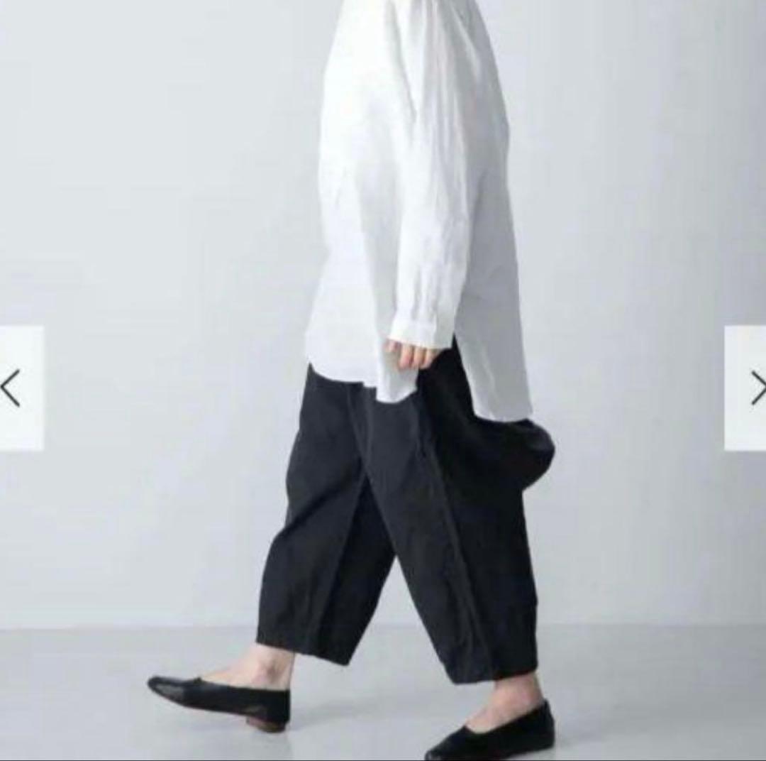 【美品】かぐれ コットンクロップドパンツ 黒