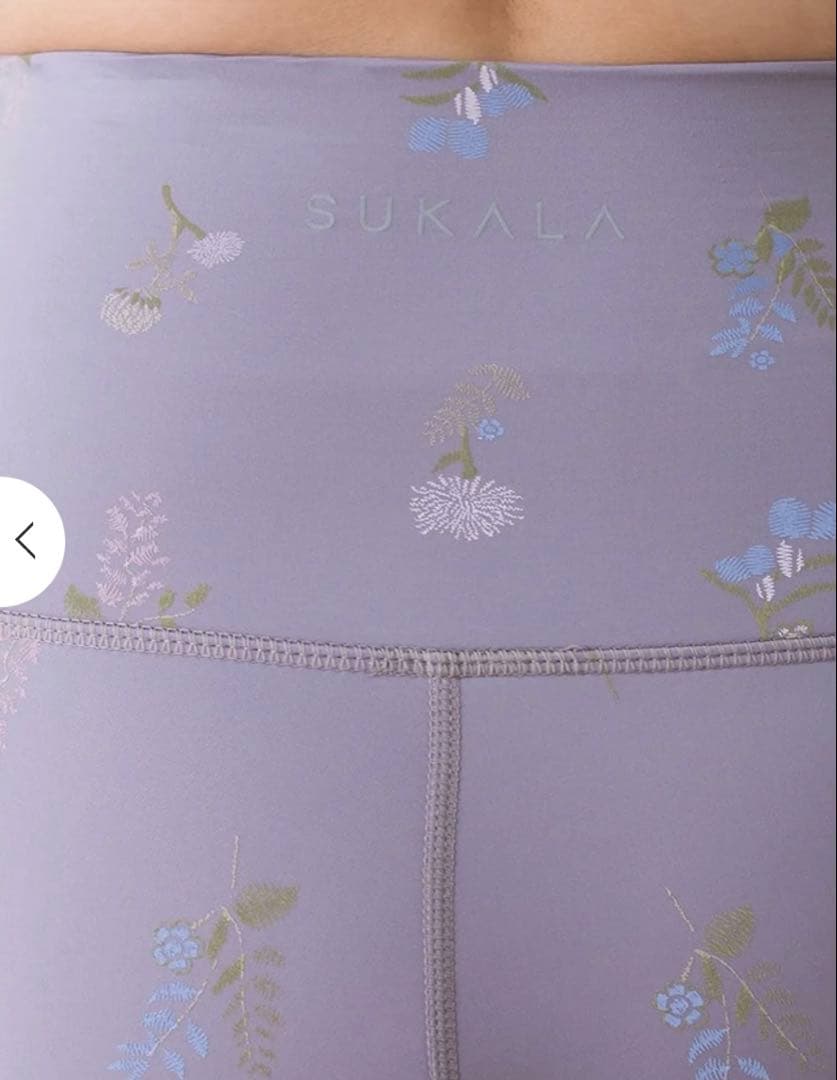 Mサイズ SUKALA ラベンダー花柄ハイウエストレギンス