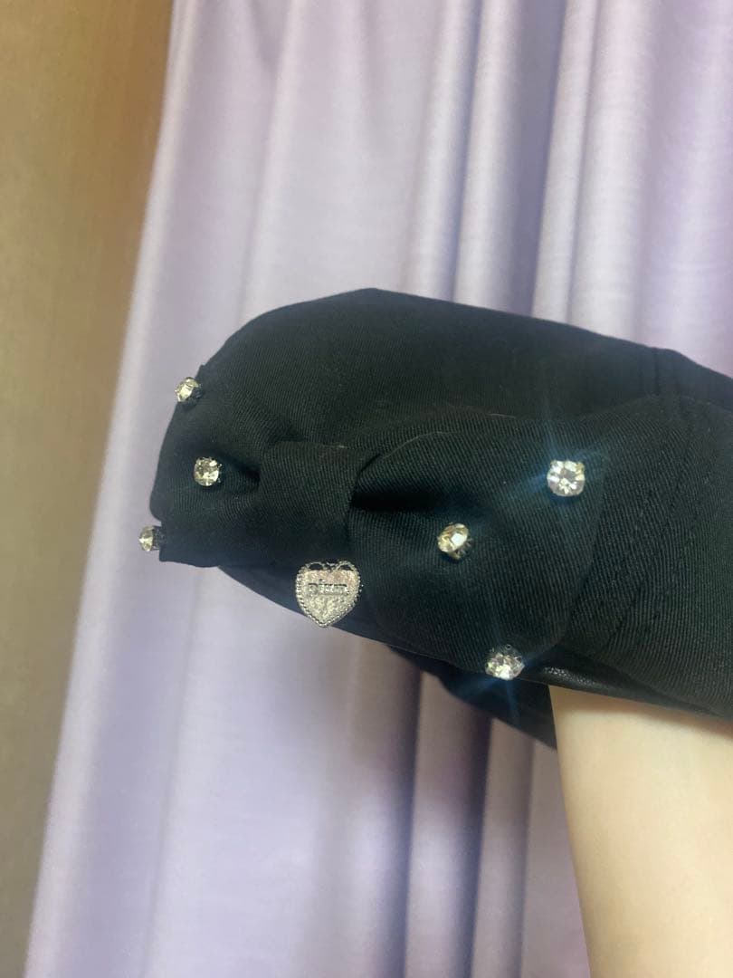 ‪‪pium ピウム ビジューリボンベレー ブラック