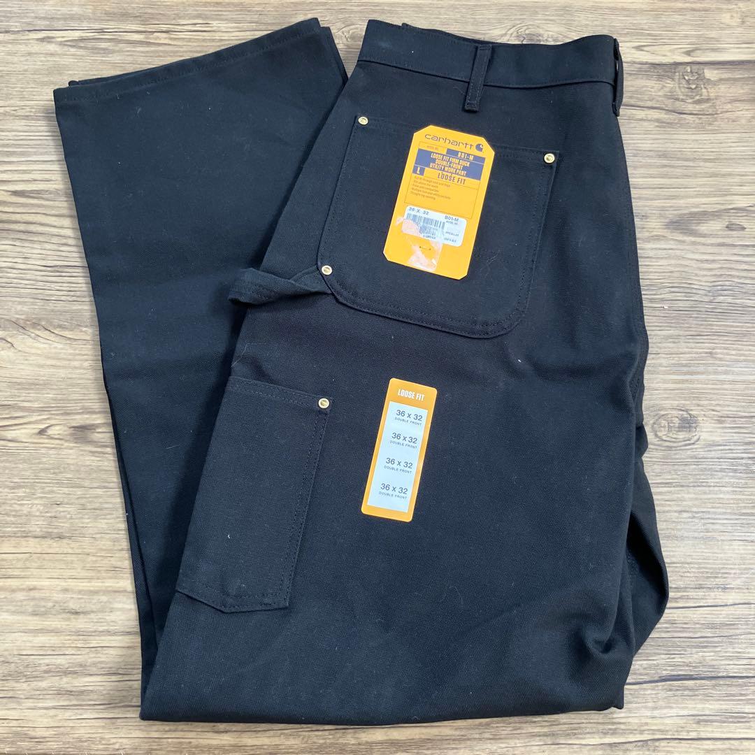 【にこにこ】Carhartt ブラック ワークパンツ 36 x 32