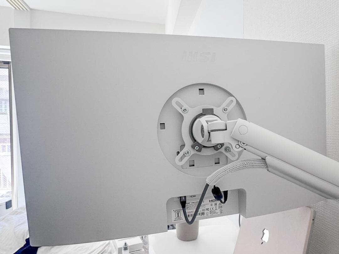 MSI 27インチ 白 モニター 2台 iggy モニターアーム付 セット