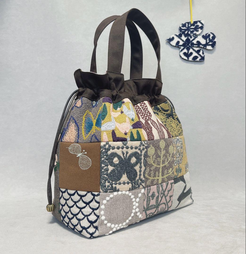 ハンドメイド　ミナペルホネン　巾着トート⑅︎◡̈︎* 15ピースパッチ