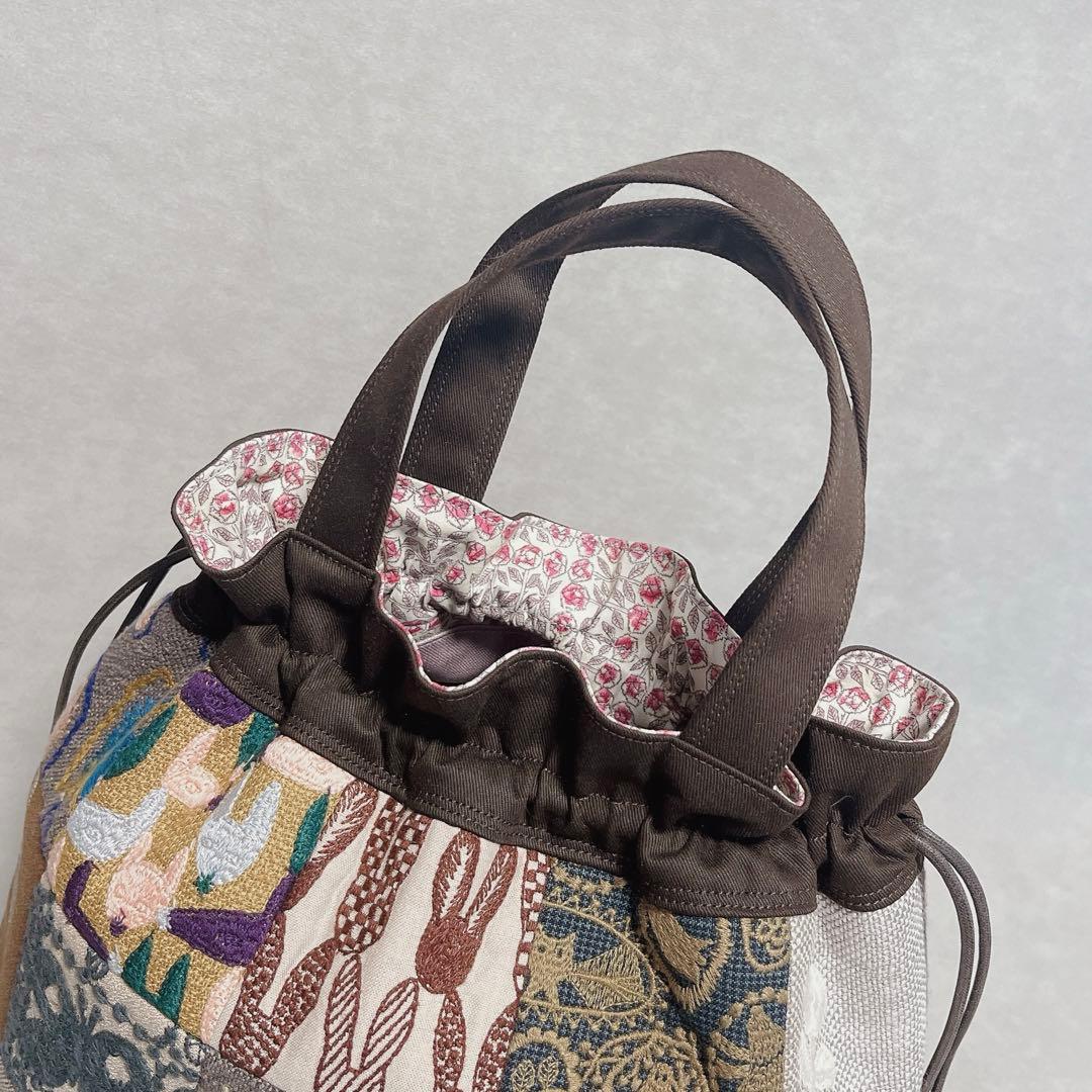 ハンドメイド　ミナペルホネン　巾着トート⑅︎◡̈︎* 15ピースパッチ