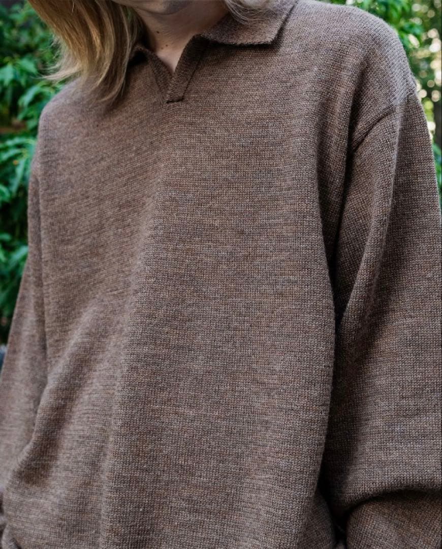 Blanc YM Wool Knit skipper Shirt サイズM