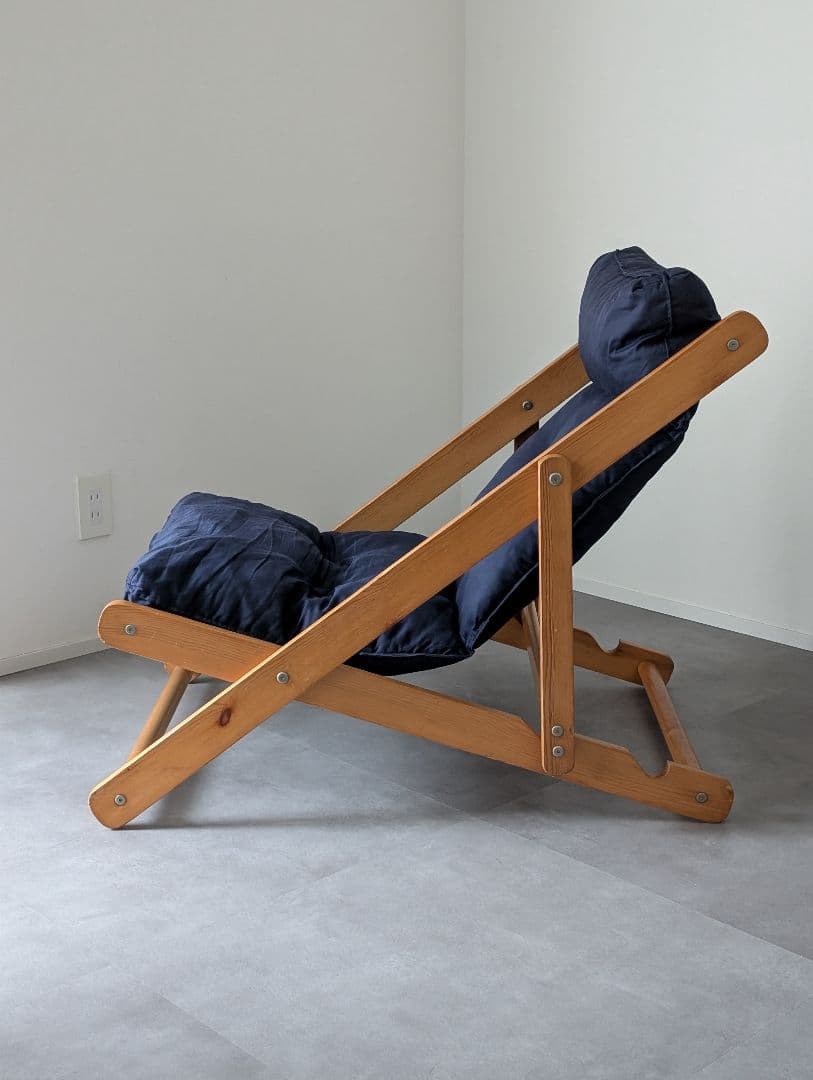 USED/北欧 木製 リクライニングチェア パーソナルチェア 折りたたみ式