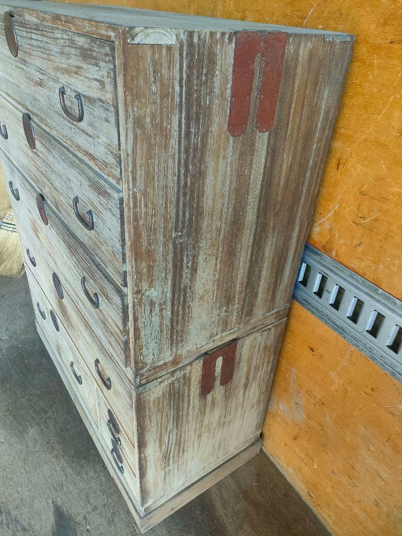 送料無料！総桐 シンプルな時代物桐箪笥 タンス 古民家 古道具 昭和レトロ