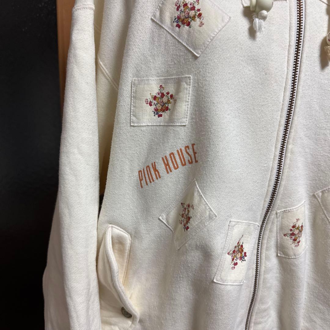 ピンクハウス　ジップホワイトパーカー　Lサイズ 貴重　レア　美品