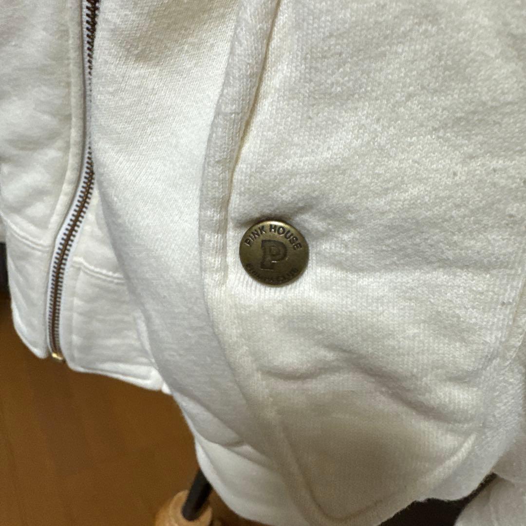 ピンクハウス　ジップホワイトパーカー　Lサイズ 貴重　レア　美品