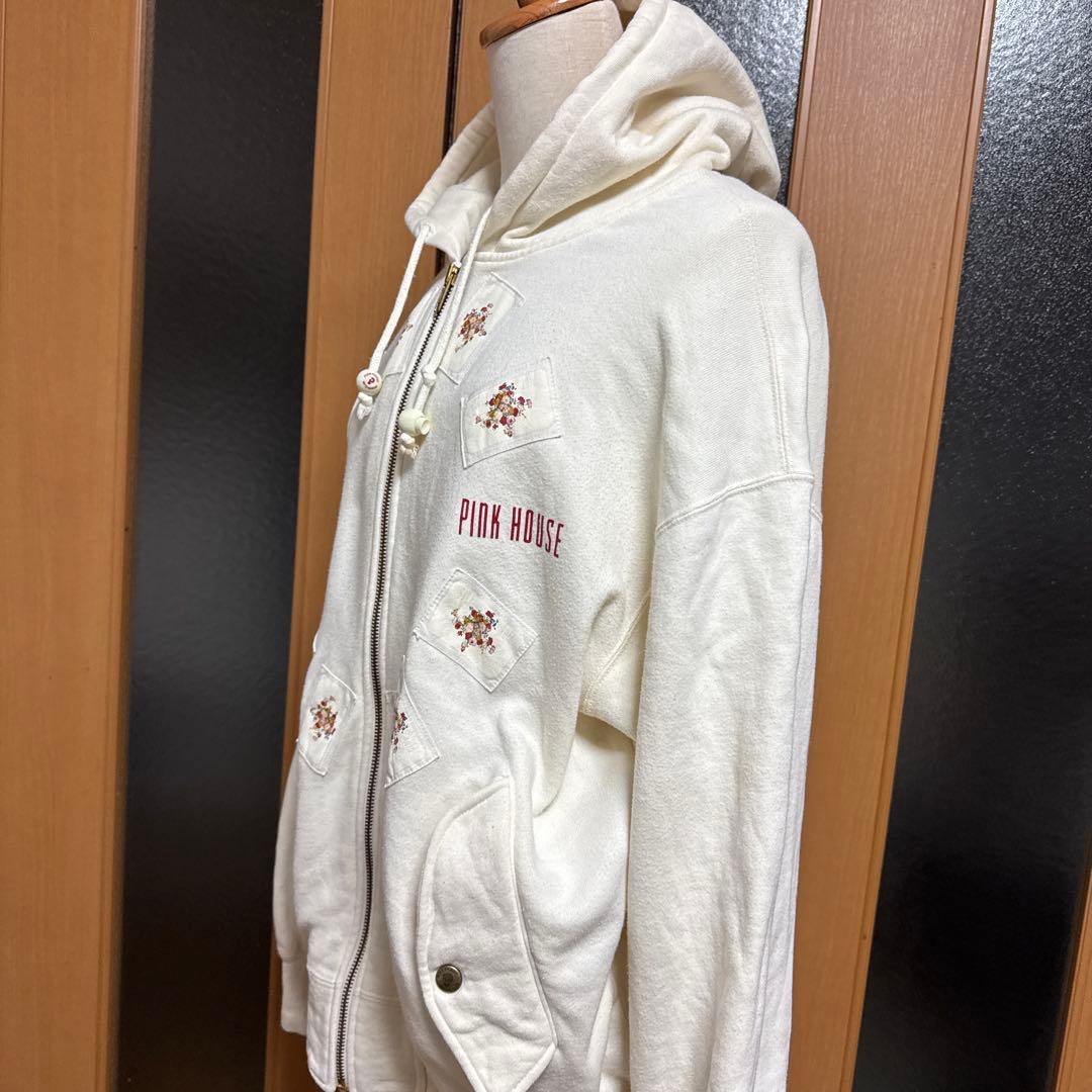 ピンクハウス　ジップホワイトパーカー　Lサイズ 貴重　レア　美品