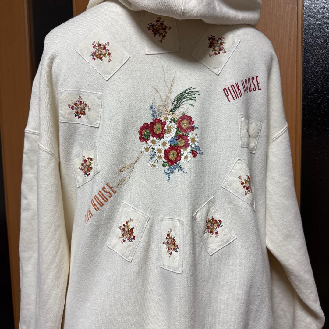 ピンクハウス　ジップホワイトパーカー　Lサイズ 貴重　レア　美品