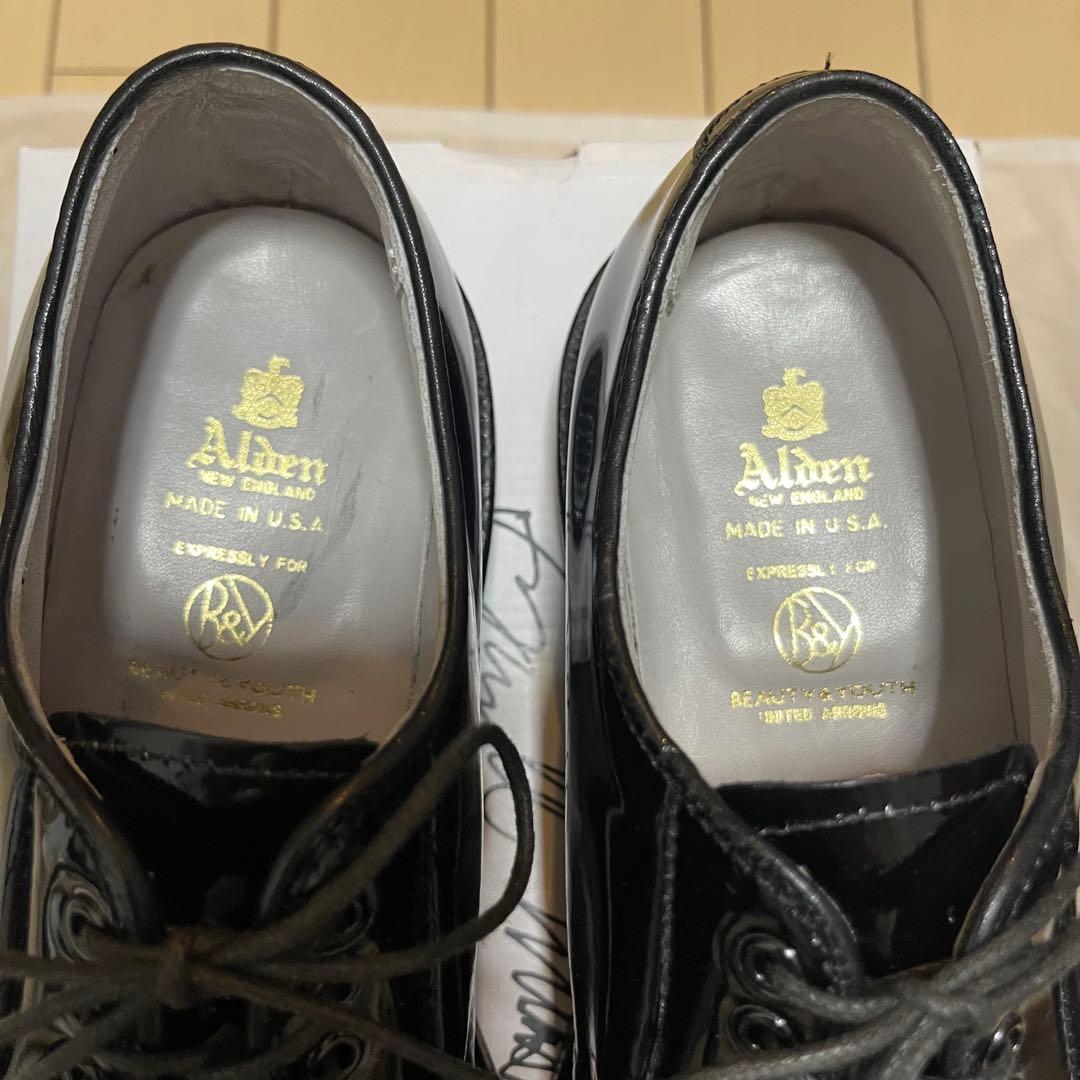 Alden × BEAUTY&YOUTH パテントレザー プレーントゥ6.5D