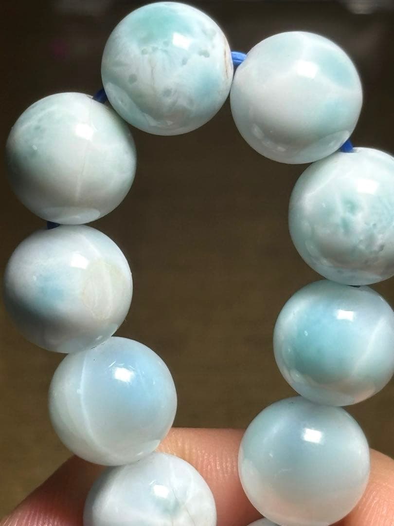 淡いカラー可愛い♡ ラリマーブレスレット12〜12.6㎜（新品未使用）高品質