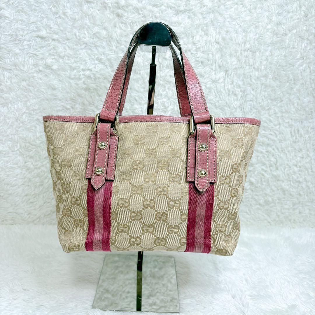 GUCCI 139261 GGキャンバス トートバッグ ピンク ハンドバッグ