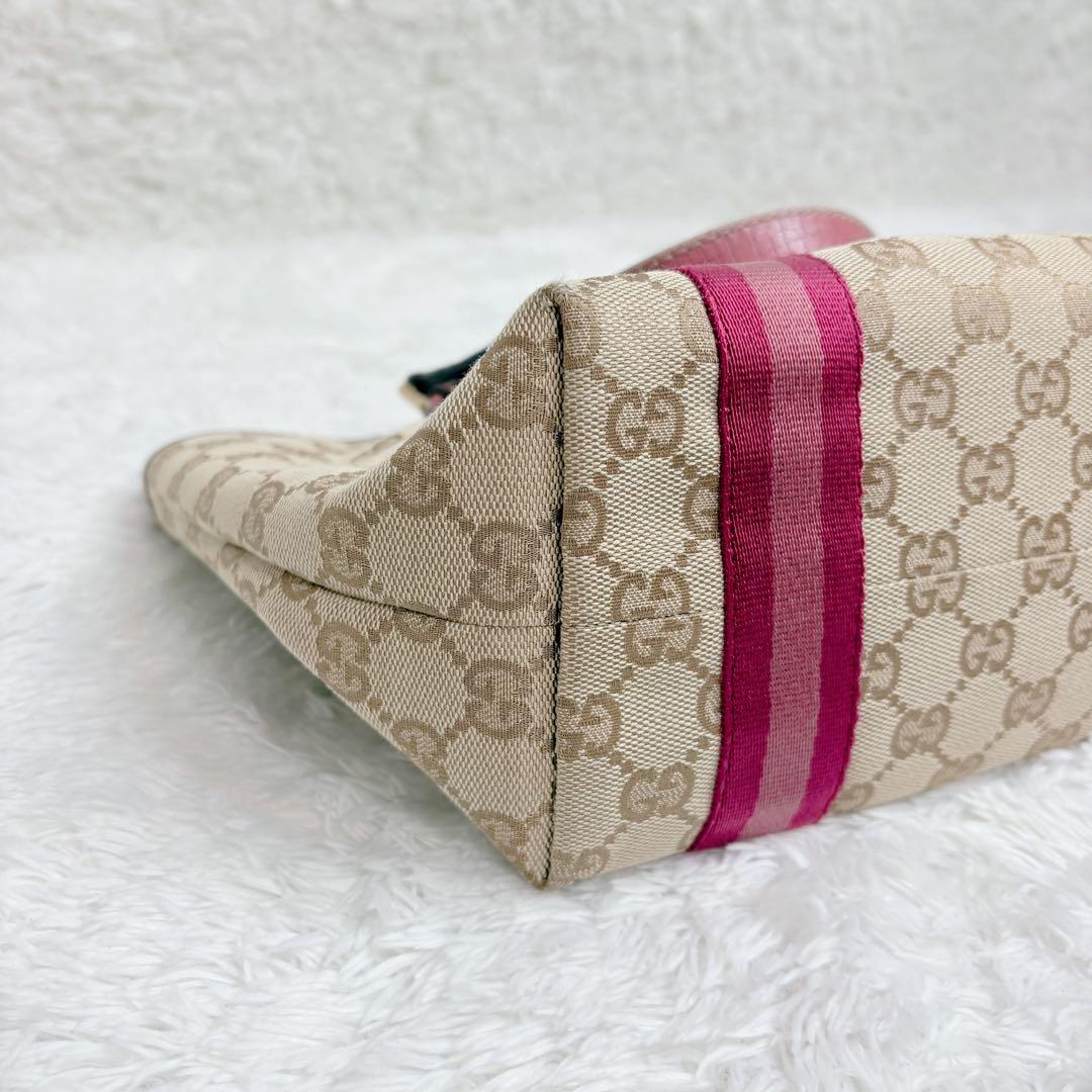 GUCCI 139261 GGキャンバス トートバッグ ピンク ハンドバッグ