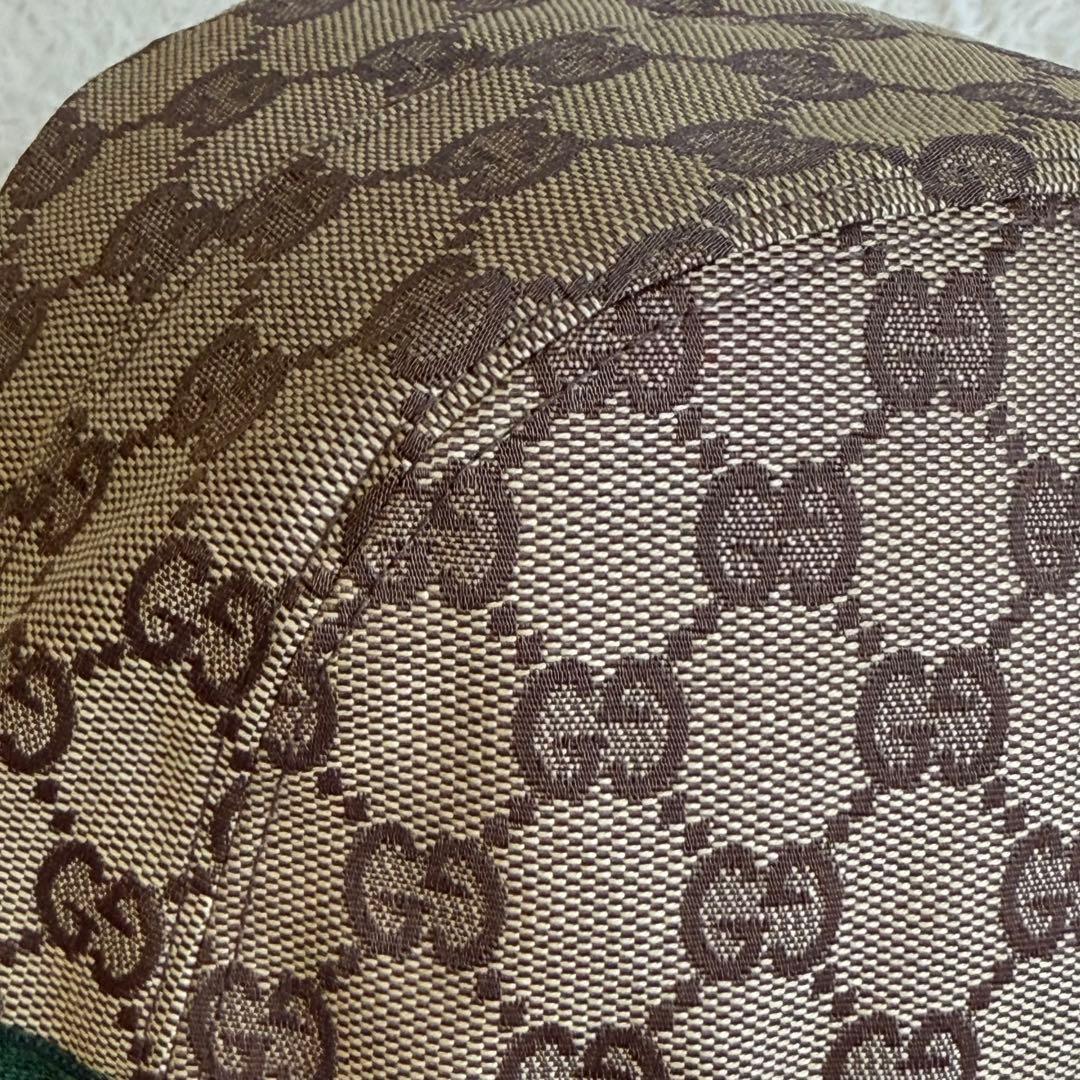 美品 GUCCI バケットハット GGキャンバス シェリーライン Lサイズ