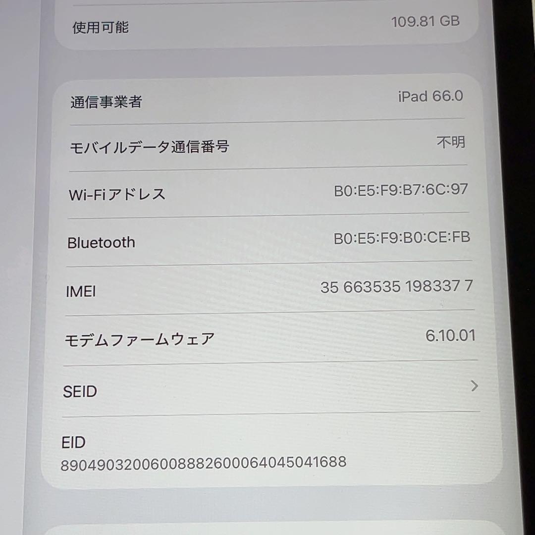 SIMフリー 本体 iPad Pro 11 第3世代 128 GB 036