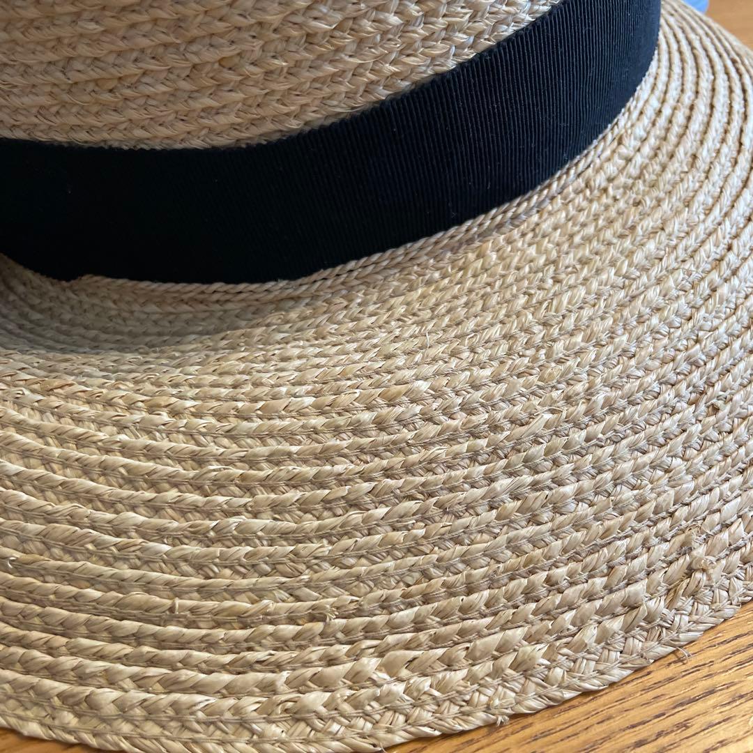 HELEN KAMINSKI ヘレンカミンスキー ラフィア ハット 黒リボン付き