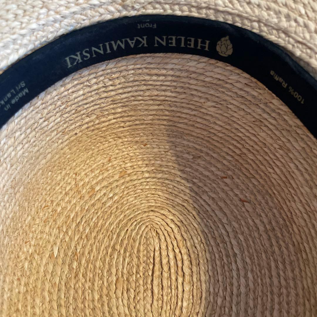 HELEN KAMINSKI ヘレンカミンスキー ラフィア ハット 黒リボン付き